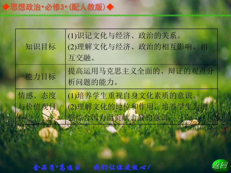 【金学案】高中政治必修三(人教)同步辅导与检测课件：第一单元第一课第2课时文化与经济、政治.pdf_第3页