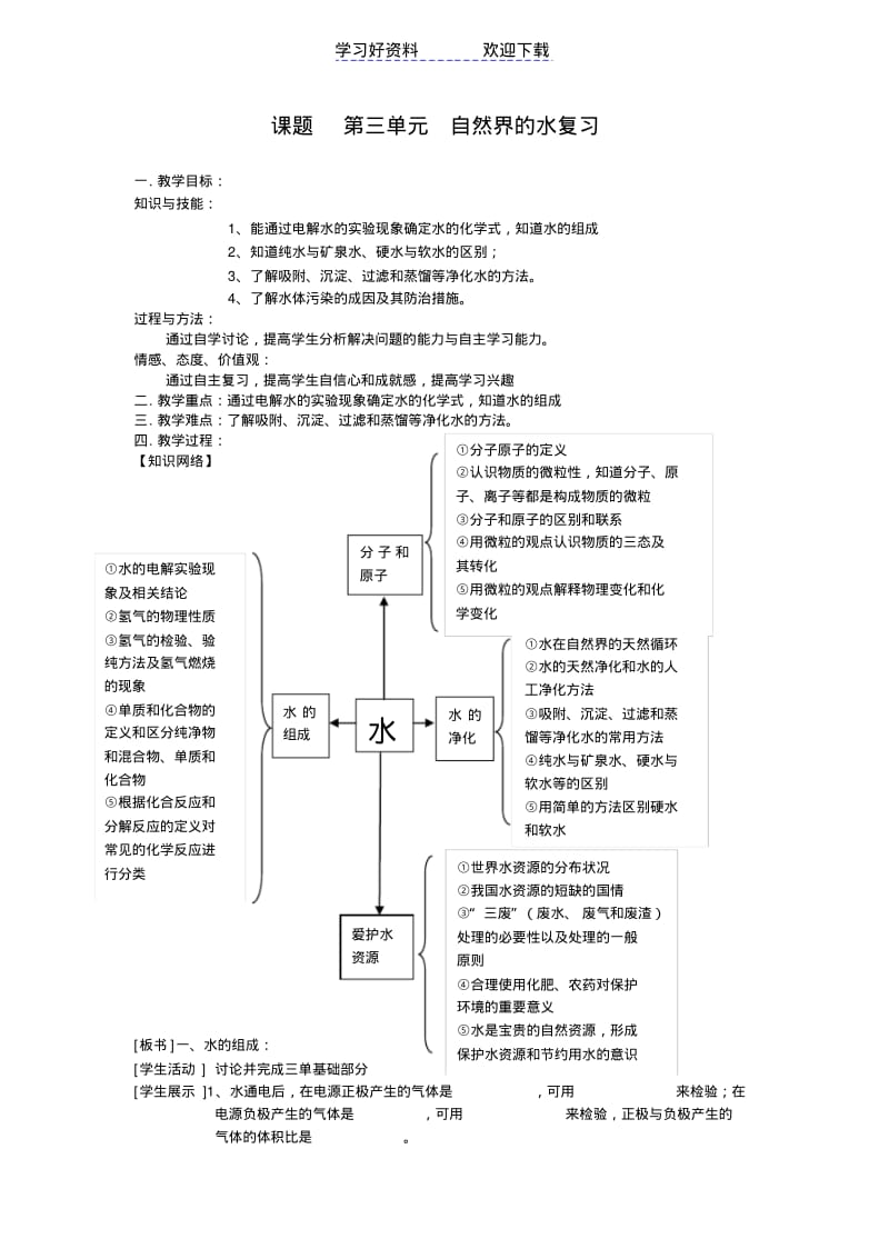 人教版初中化学九年级《自然界的水复习》说课稿.pdf_第3页