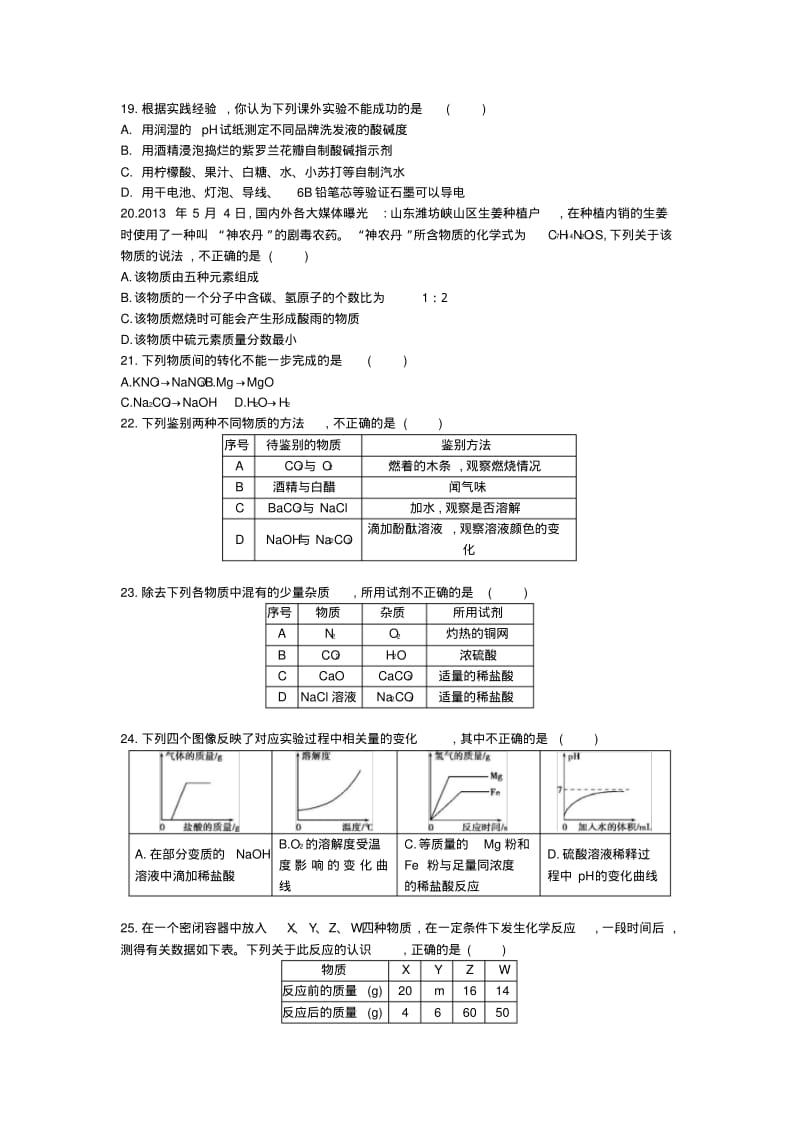 甘肃兰州2020中考化学综合模拟测试卷.(含答案).pdf_第3页