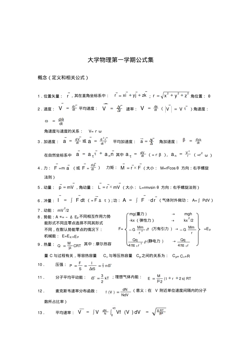 大学物理公式大全.pdf_第1页