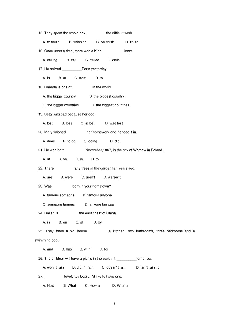 北京师大附中2012-2013学年下学期初中七年级期末考试英语试卷后有答案.pdf_第3页