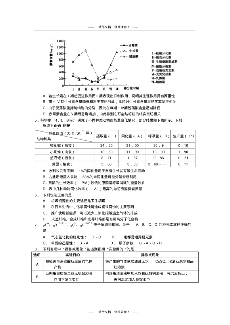 北京市东城区高三一模(理综)含标答.pdf_第2页