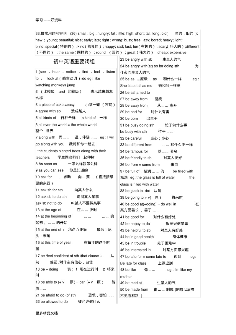 初中英语必背单词、词组和语法总结汇编.pdf_第3页