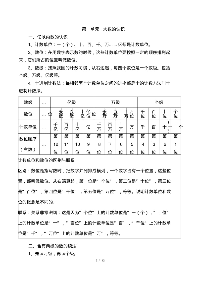 最新部编版小学四年级数学上册全册知识点总结.pdf_第2页