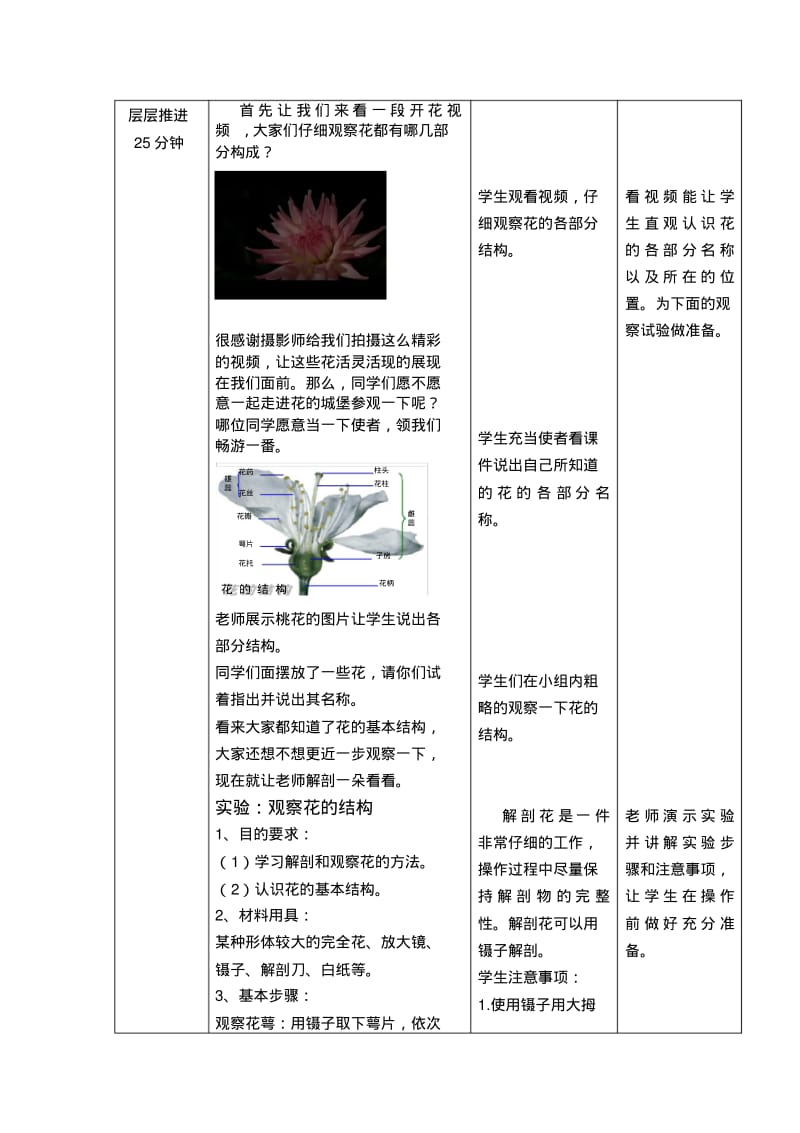 济南版生物八年级上册第一节《花的结构和类型》教案.pdf_第3页