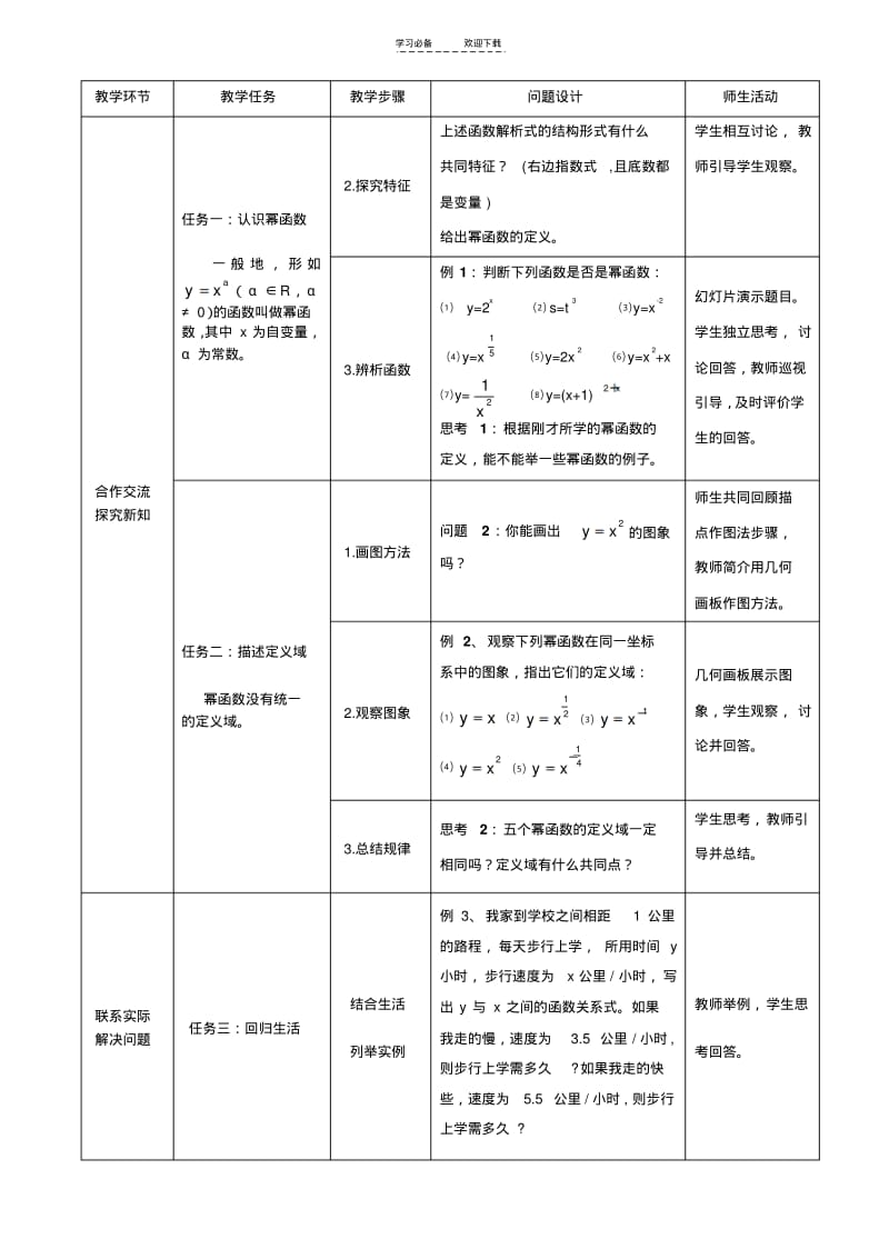 【优质文档】《幂函数》公开课教案.pdf_第2页