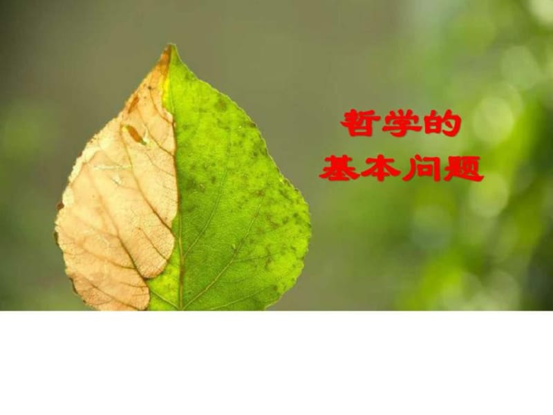 2019最新哲学的基本问题_图文.ppt.pdf_第1页