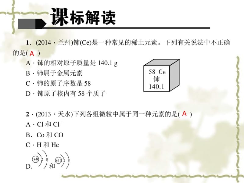 【聚焦中考】甘肃省2016中考化学第1篇考点聚焦第10讲物质的组成课件.pdf_第2页