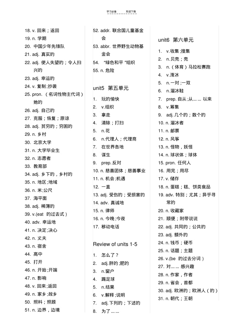 【优质文档】八年级下册英语单词默写表(人教版).pdf_第3页