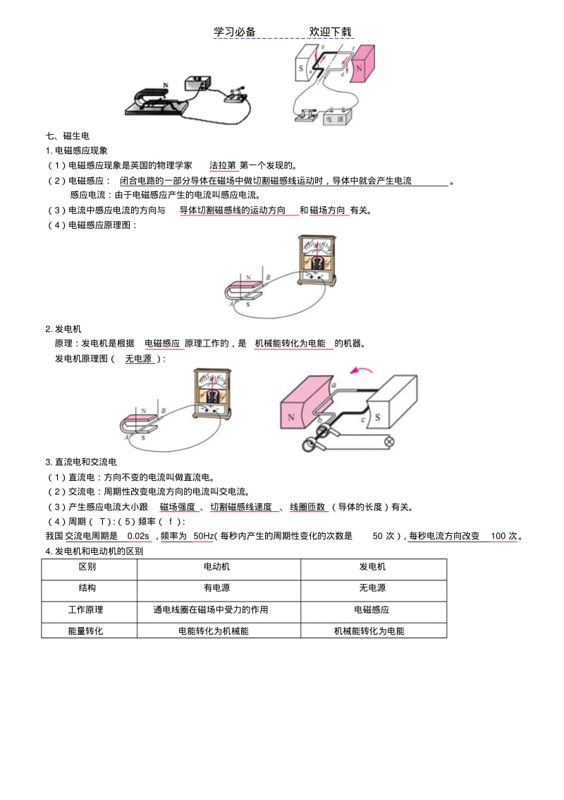 【优质文档】初中九年级物理电与磁知识点全汇总.pdf_第3页