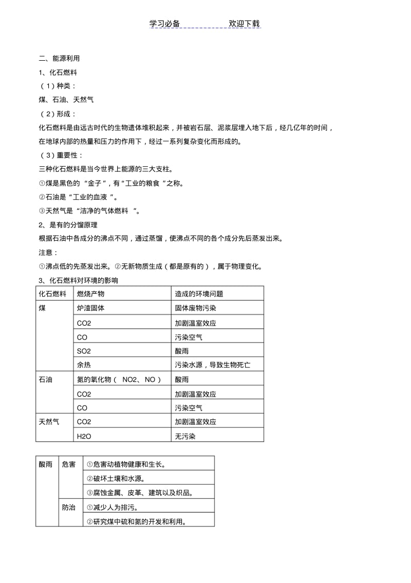 【优质文档】第六单元-燃烧与燃料-知识点.pdf_第2页