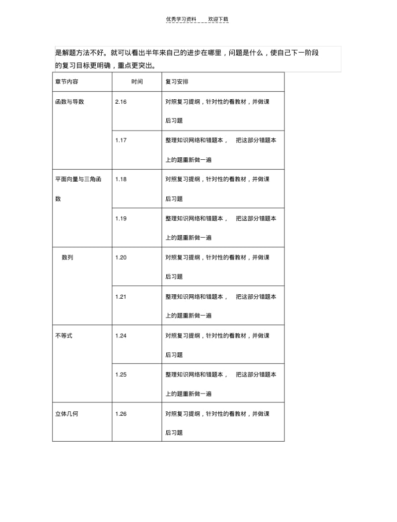 【优质文档】高三数学寒假复习方法计划.pdf_第3页