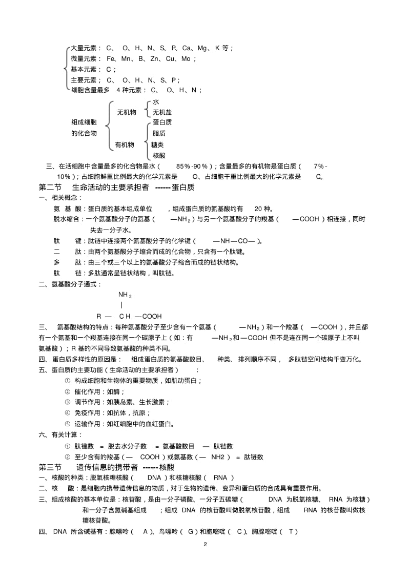 【优质文档】高中生物知识点汇总必修123选修13.pdf_第2页