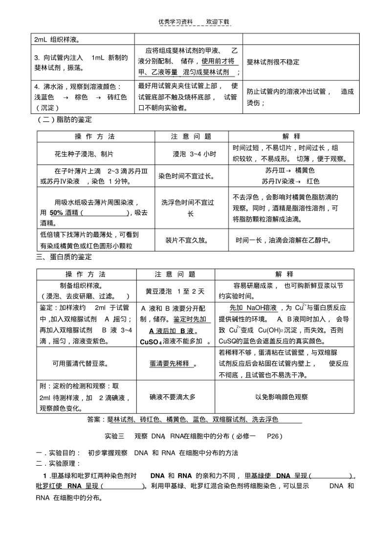 【优质文档】高中生物教材实验复习终版.pdf_第3页