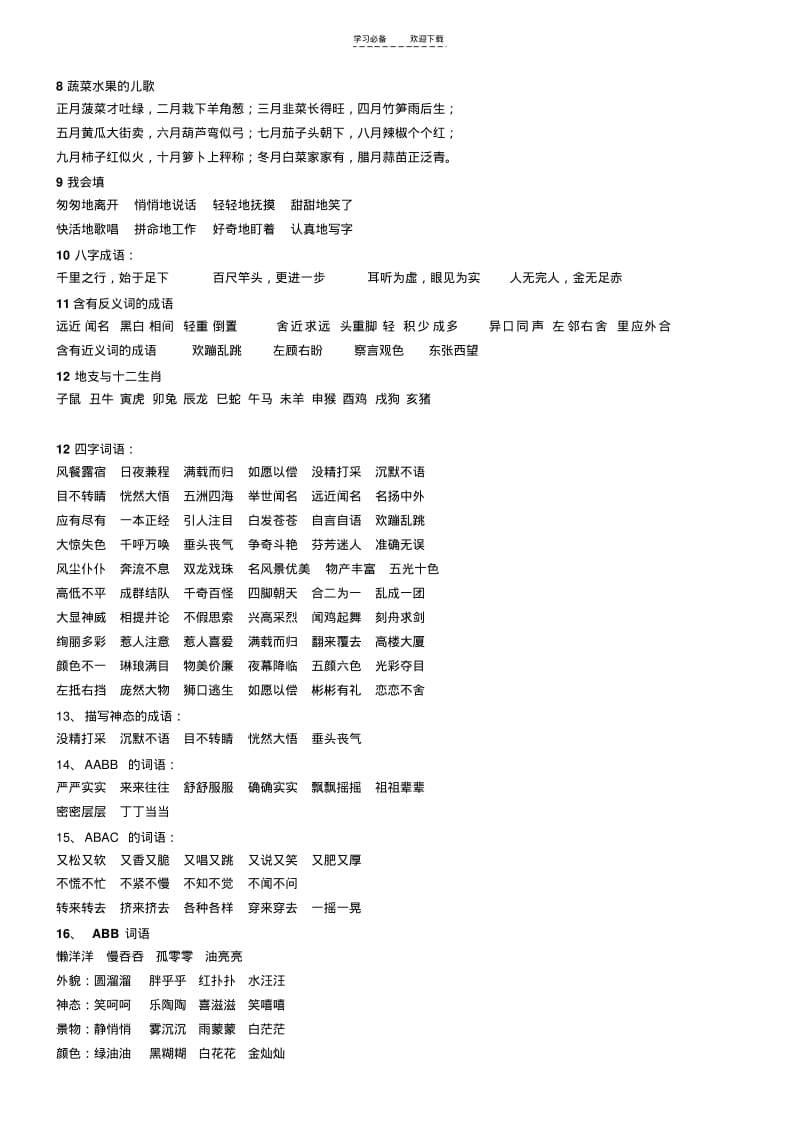 【优质文档】三年级上册语文园地背诵及重点内容(整理).pdf_第2页