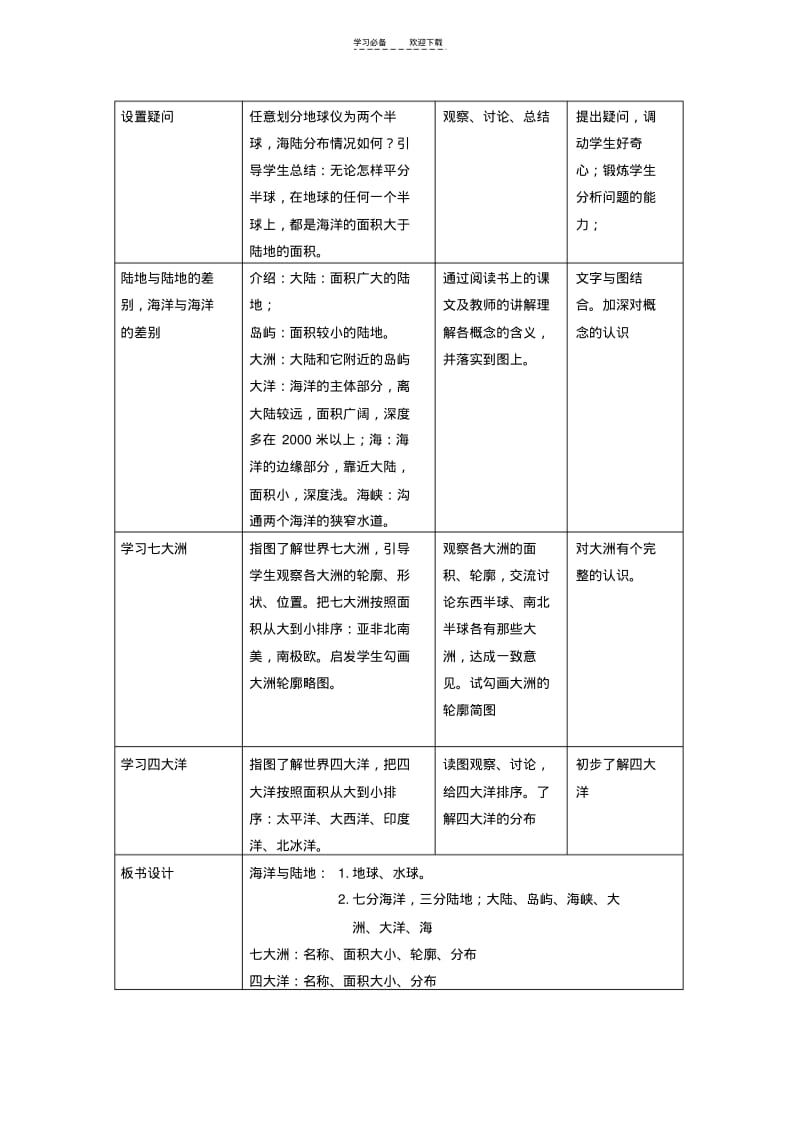 【优质文档】世界的海陆分布教学设计.pdf_第3页