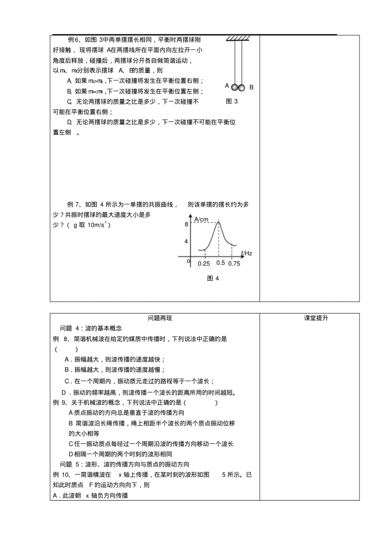 2019-2020年高三物理第二轮复习教学案机械振动与机械波人教版.pdf_第3页