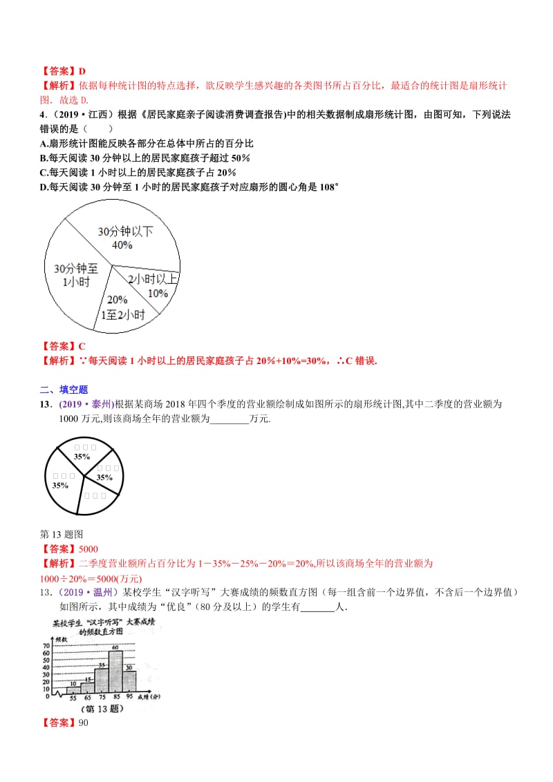 知识点41  统计图表2019中考真题分类汇编.docx_第3页