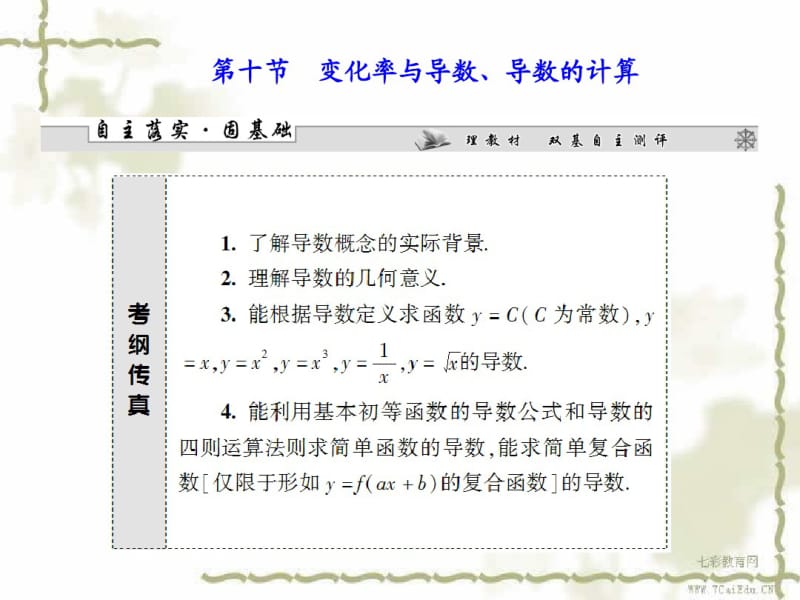 2014高考数学一轮复习课件_2.10变化率与导数、导数的计算.pdf_第1页