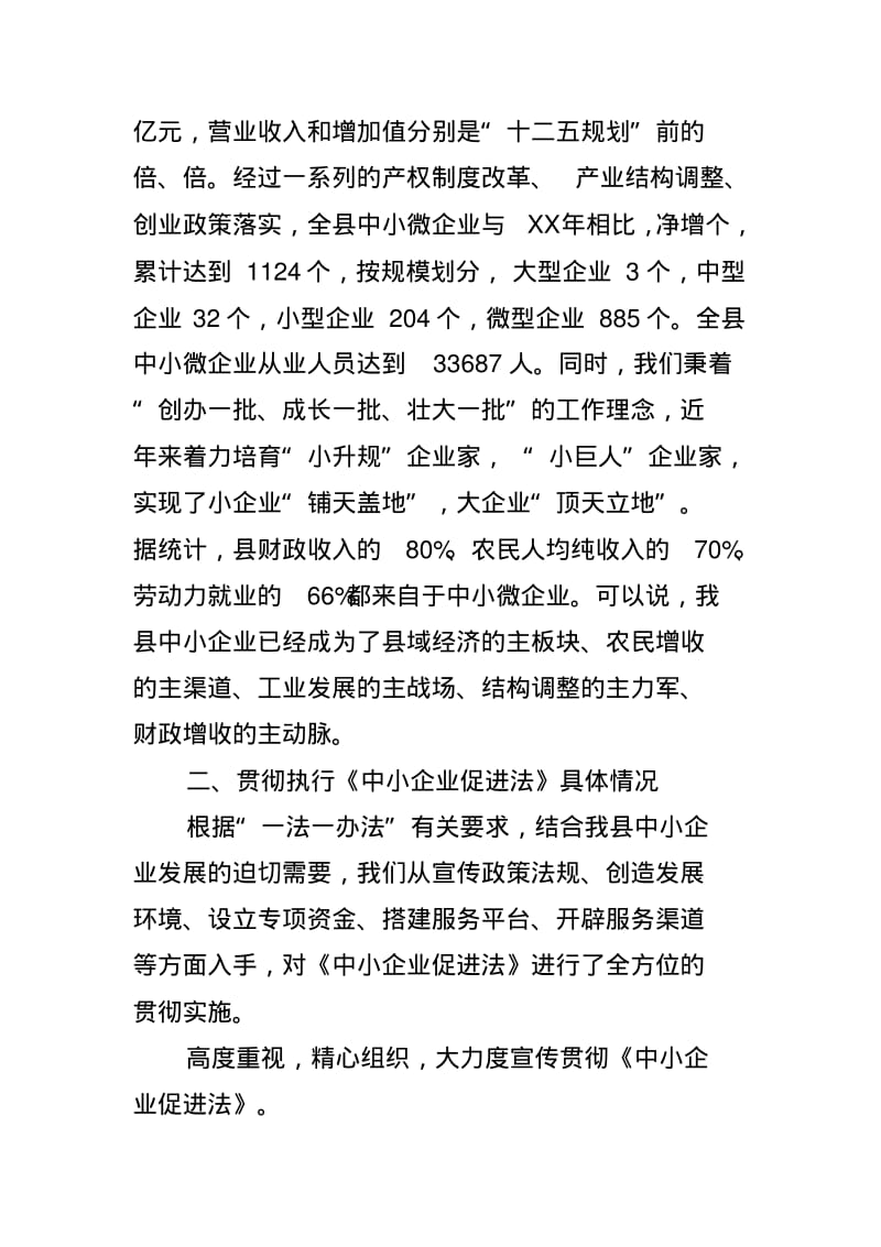 贯彻执行《中小企业促进法》暨相关政策的情况汇报.pdf_第2页