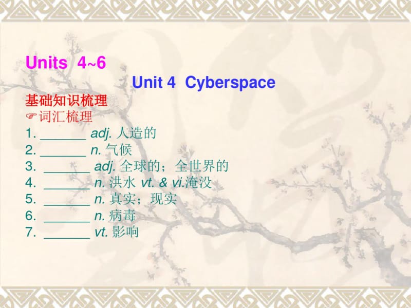 高三英语一轮复习课件：Unit4Cyberspace(北师大版必修2).pdf_第1页