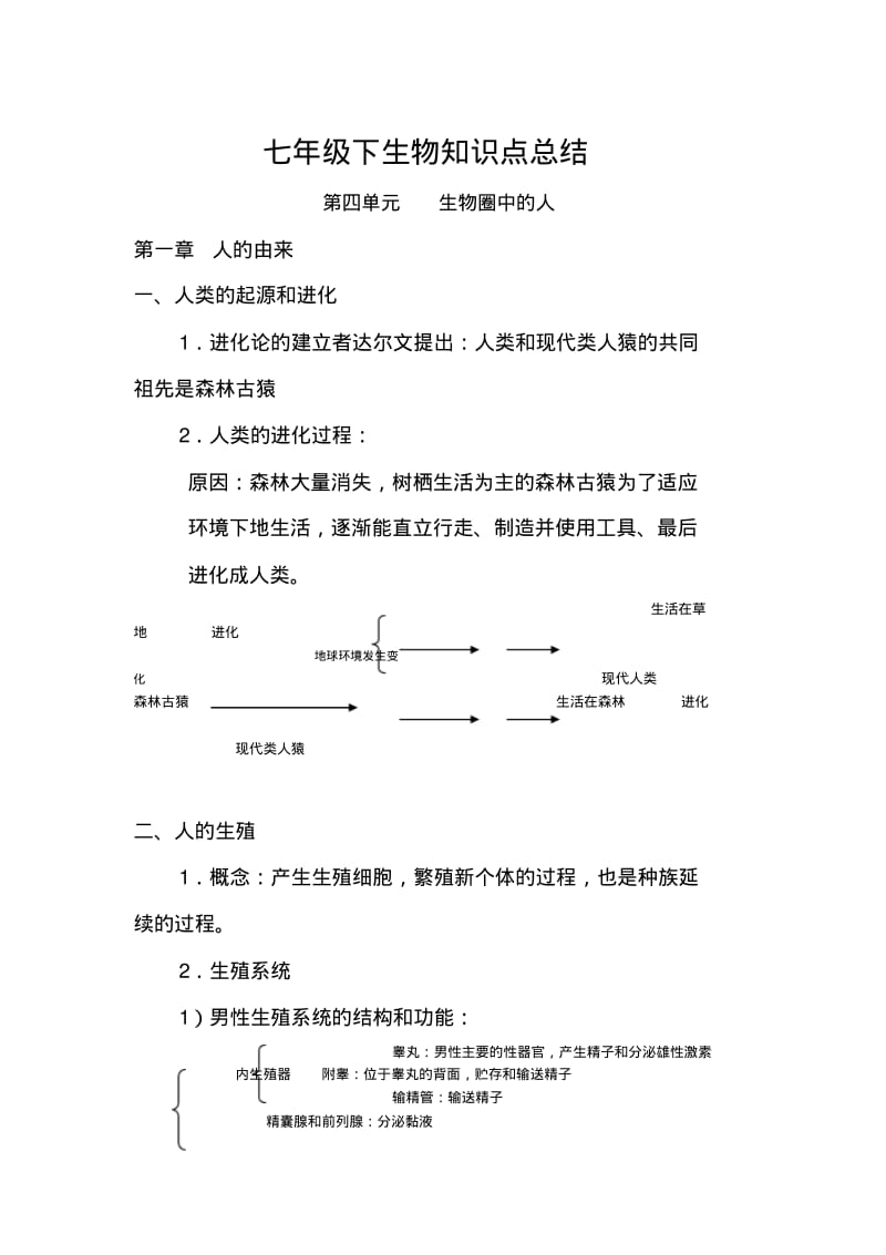 (人教版)七年级下生物知识点总结.pdf_第1页