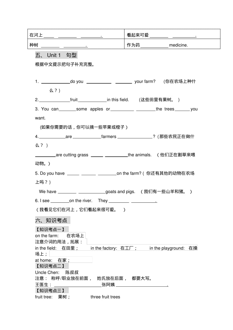 广州新版小学英语六年级上册Unit1知识点练习教案.doc.pdf_第2页