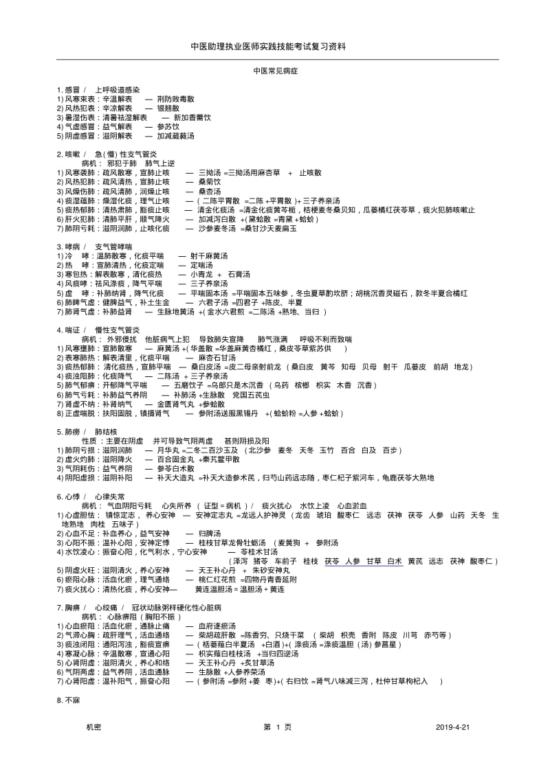 中医助理执业医师实践技能考试内容..pdf_第1页