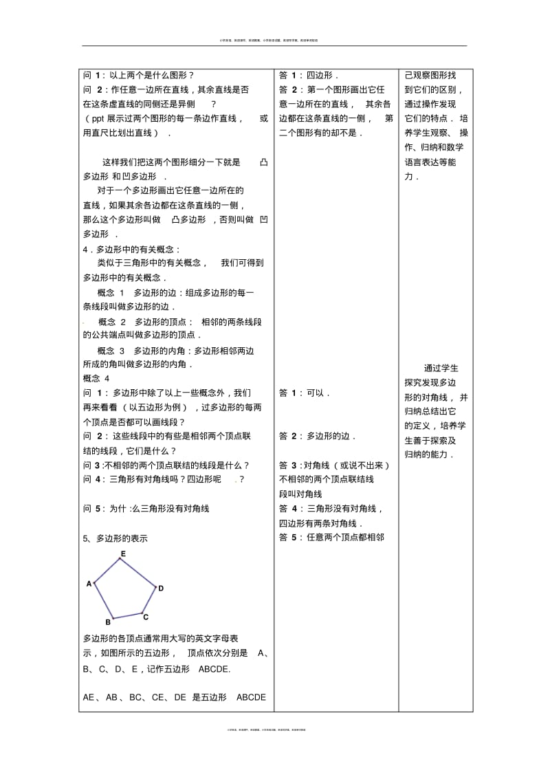 上海市玉华中学沪教版(五四制)八年级数学下册教案：22.1多边形.pdf_第2页