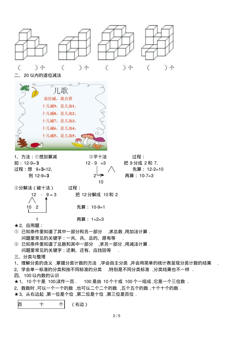 一年级下册数学知识点总结.pdf_第2页