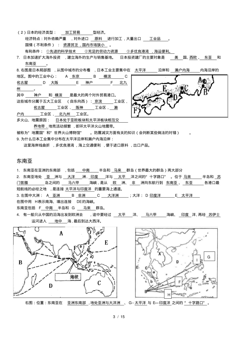 七年级下册地理知识点汇总(精华打印版).pdf_第3页