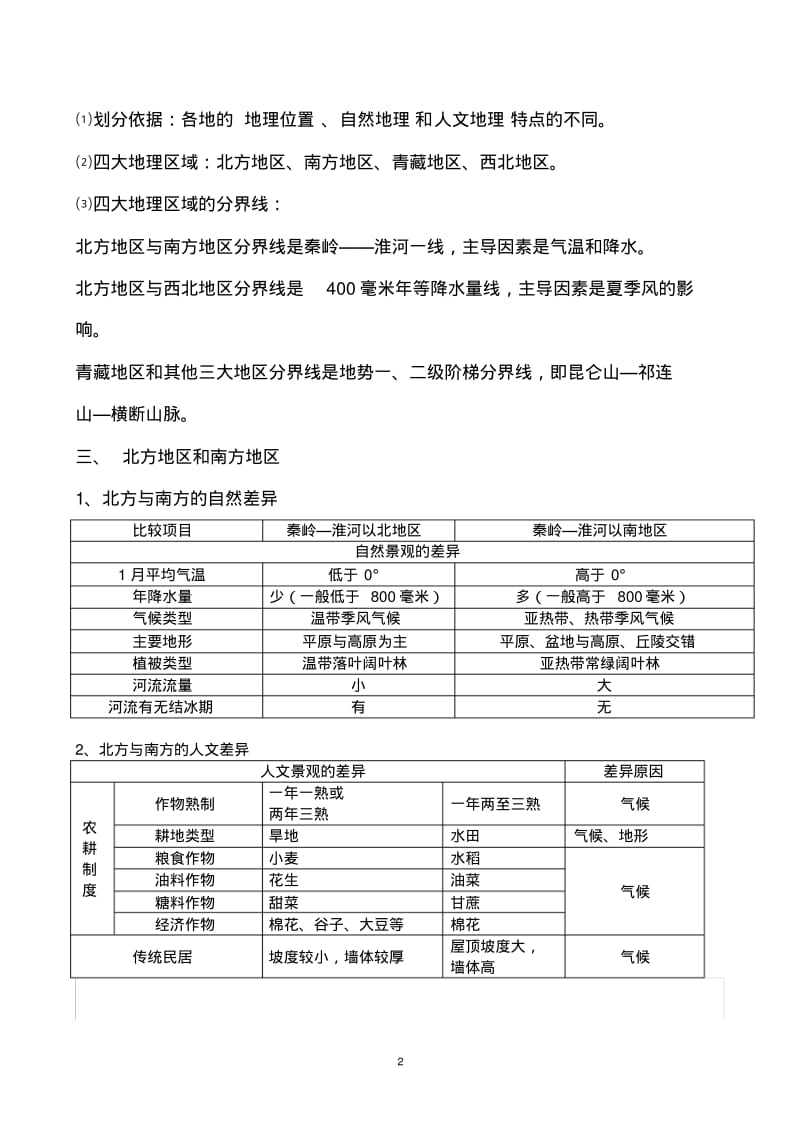 人教版八年级下册地理复习知识点汇总.pdf_第2页