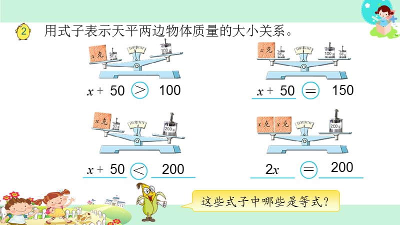 苏教版五年级下册数学1.等式与方程.ppt_第3页