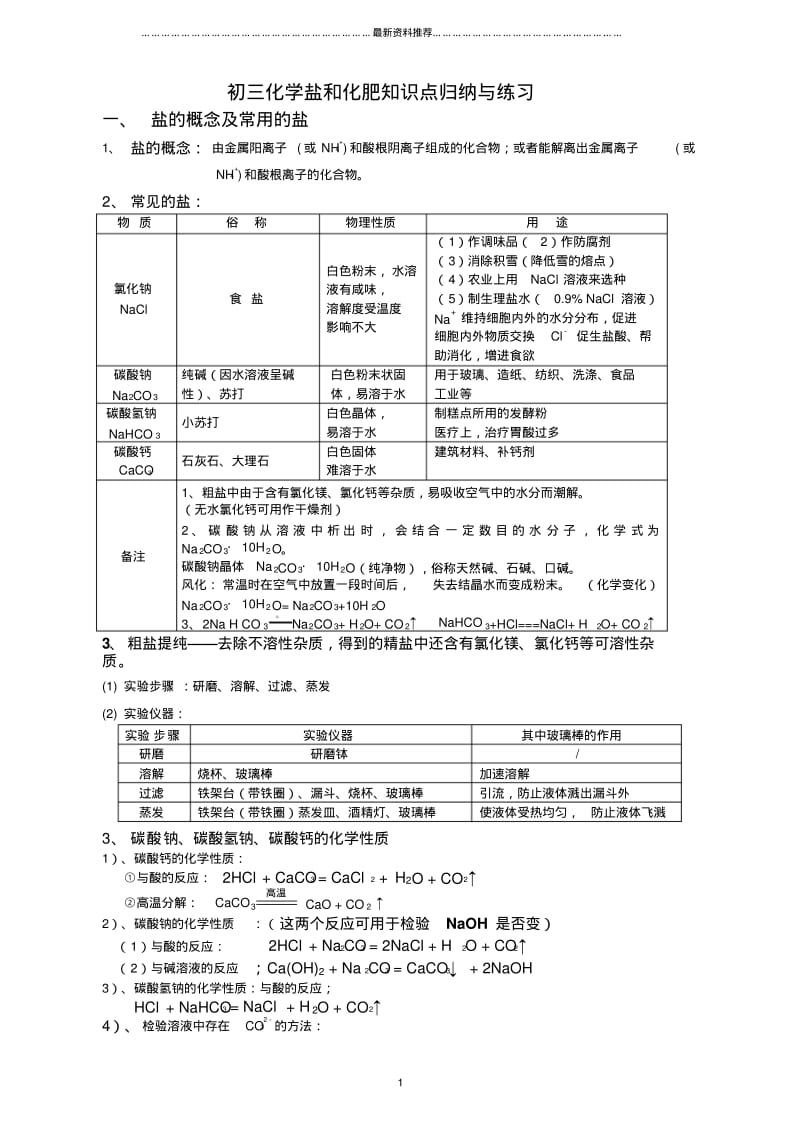 初三化学盐与化肥知识点精编版.pdf_第1页