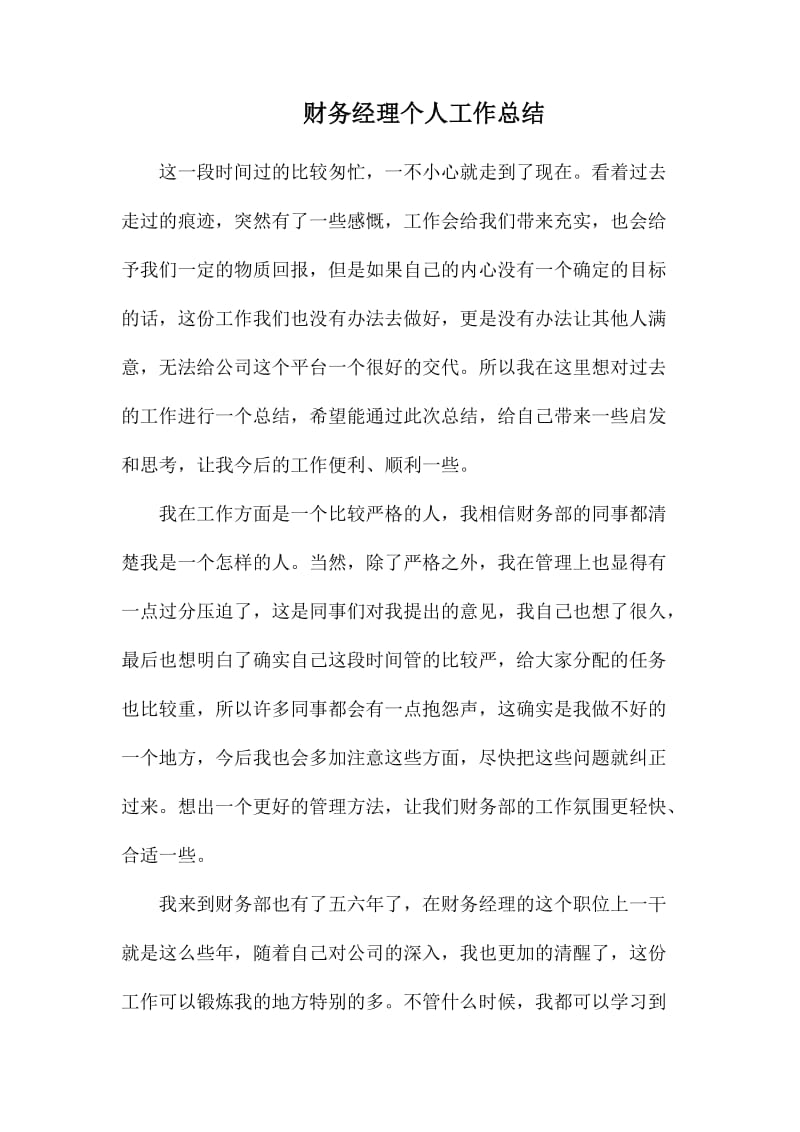 财务经理个人工作总结.docx_第1页