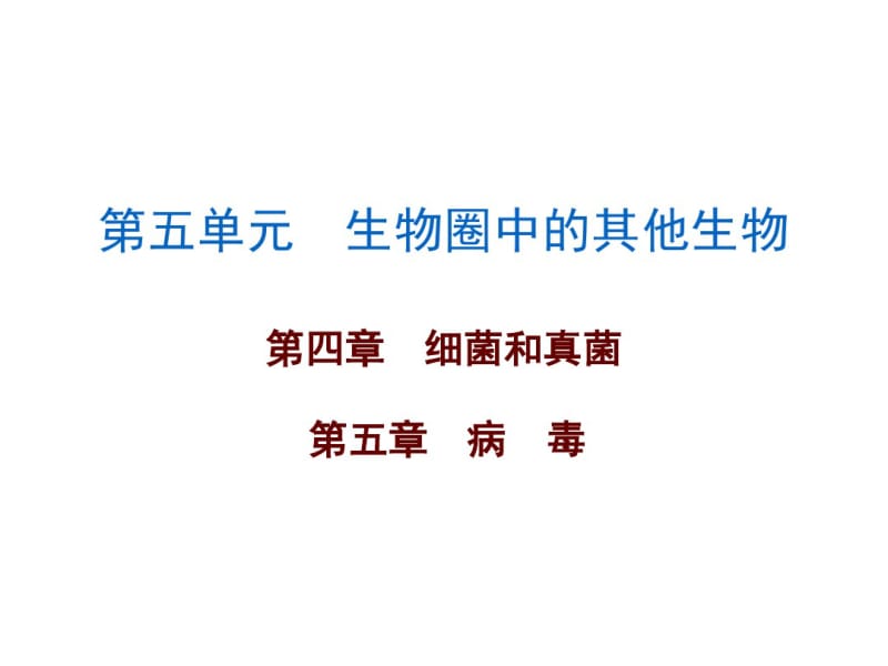 2017年初中生物：第5单元《生物圈中的其他生物》第四、五章.pdf_第1页