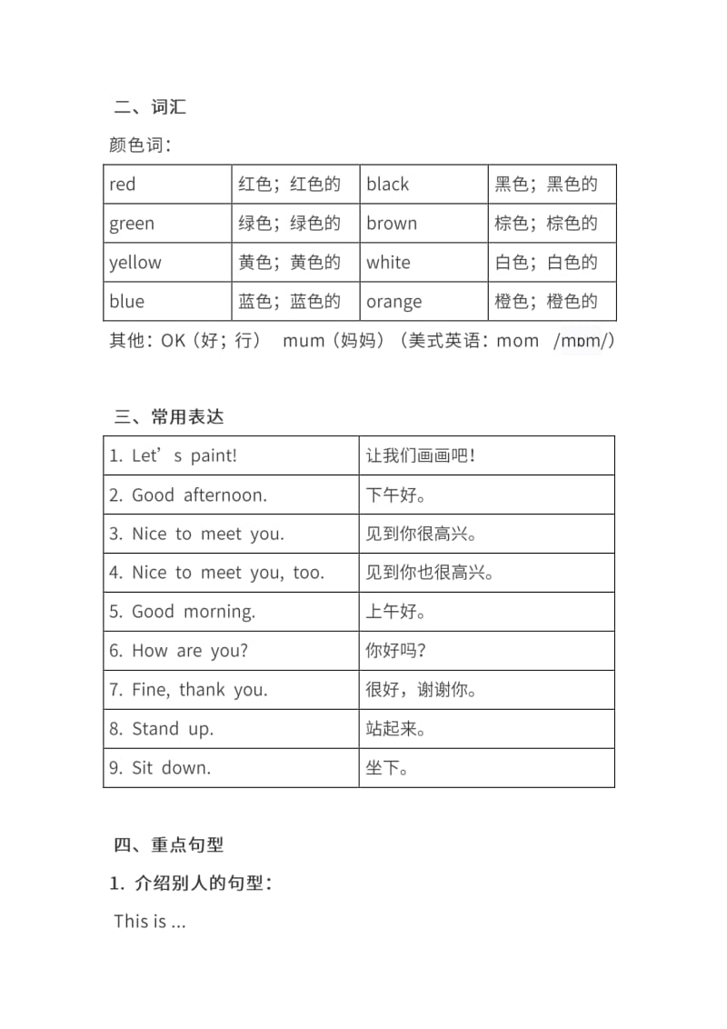 人教PEP3年级英语上册期中知识点汇总.pdf_第3页