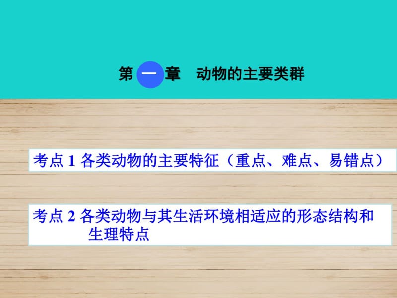 【人教版】2017版中考生物考点梳理：5.1《动物的主要类群》ppt课件.pdf_第1页