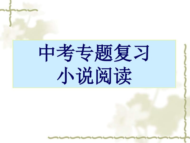 [中考]小说阅读专题.pdf_第1页