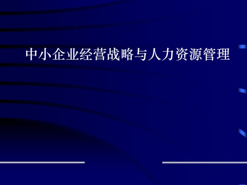 精选中小企业经营战略与人力资源管理资料.pdf_第1页