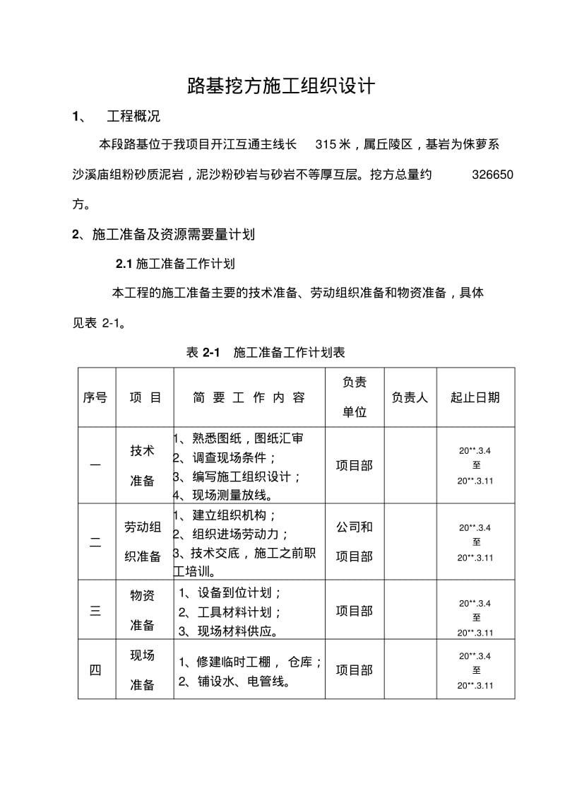 路基挖方施工组织设计.pdf_第1页