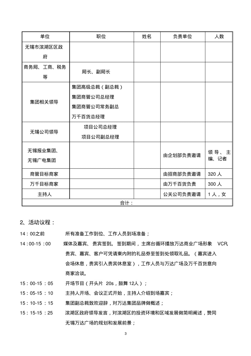 无锡滨湖区万达广场招商大会执行方案剖析.pdf_第3页