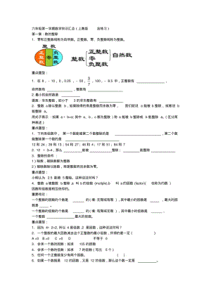 沪教版-六年级(预备班)数学知识汇总(全年级配练习)名师制作优质教学资料.pdf