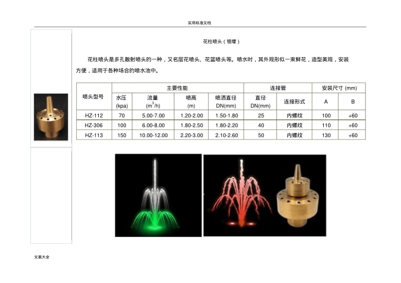 喷泉喷头型号及全参数整理.pdf_第1页