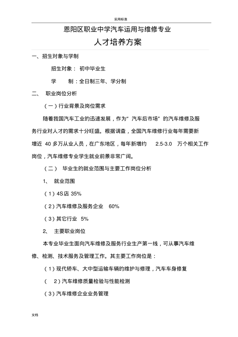 汽修专业人才培养方案设计.pdf_第1页