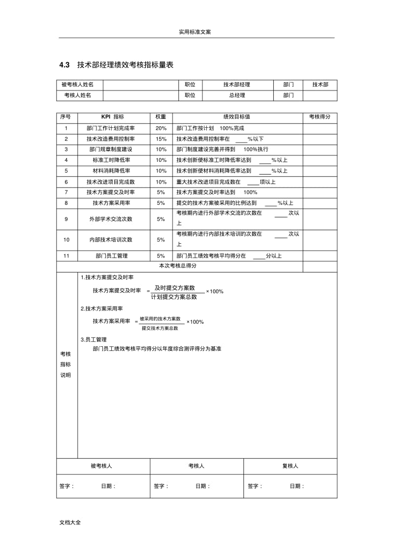 技术研发人员KPI绩效量化指标考核.pdf_第2页