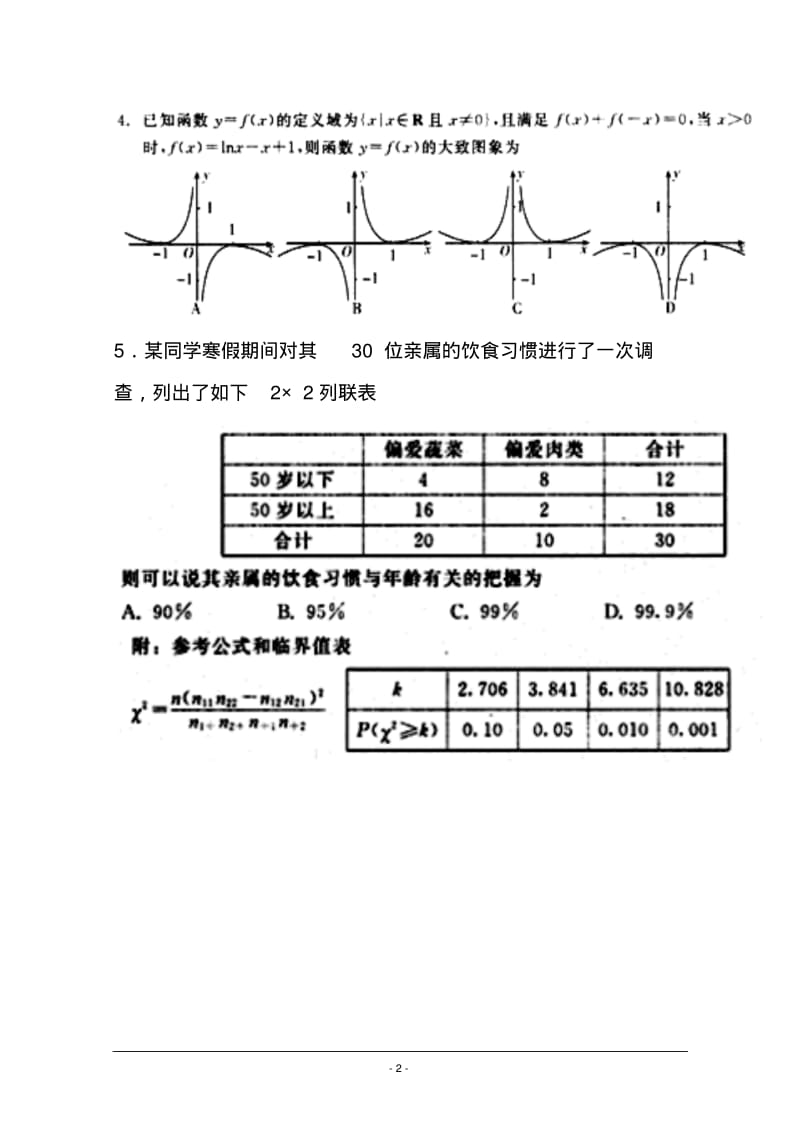 2018年山东省潍坊市高三一模文科数学试题及答案.pdf_第2页