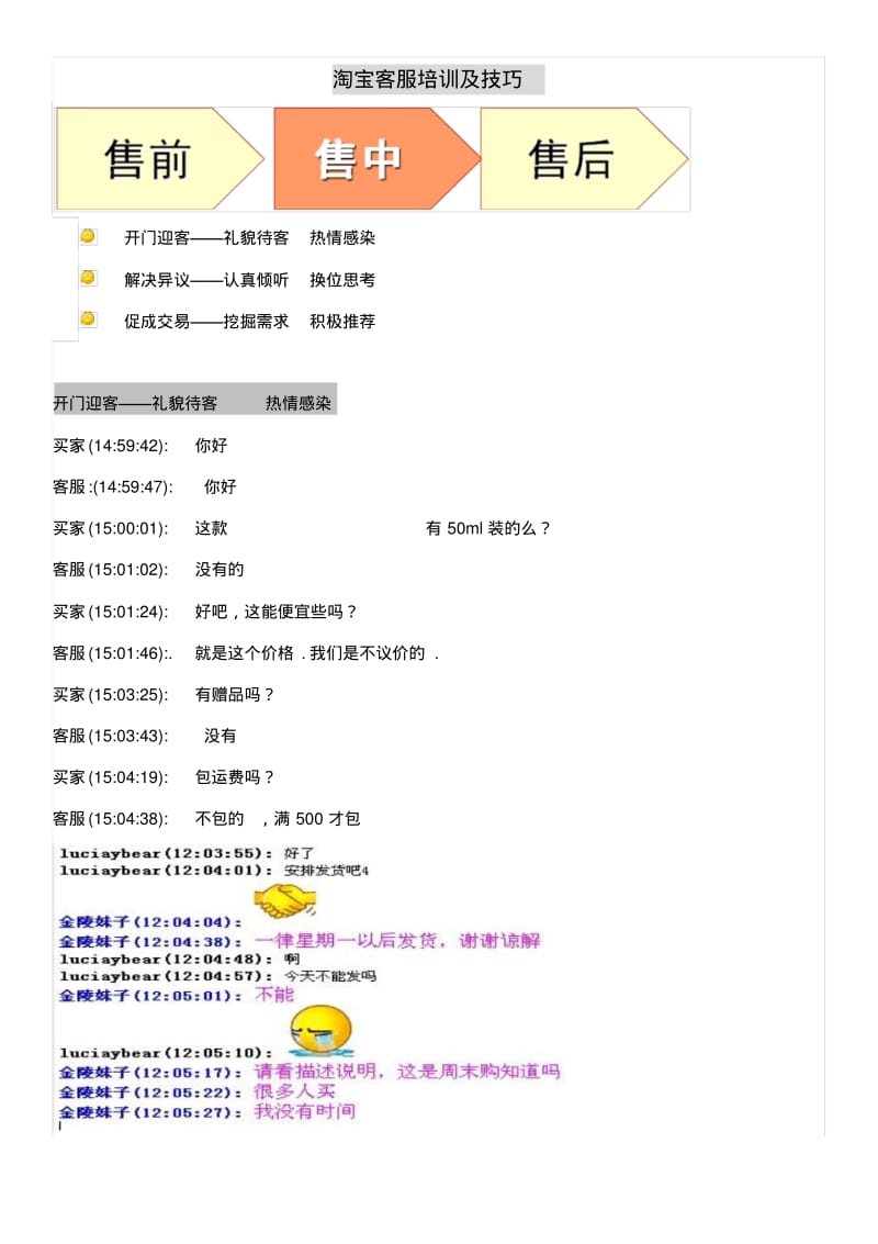 【销售技巧】淘宝客服培训以及销售技巧.pdf_第1页