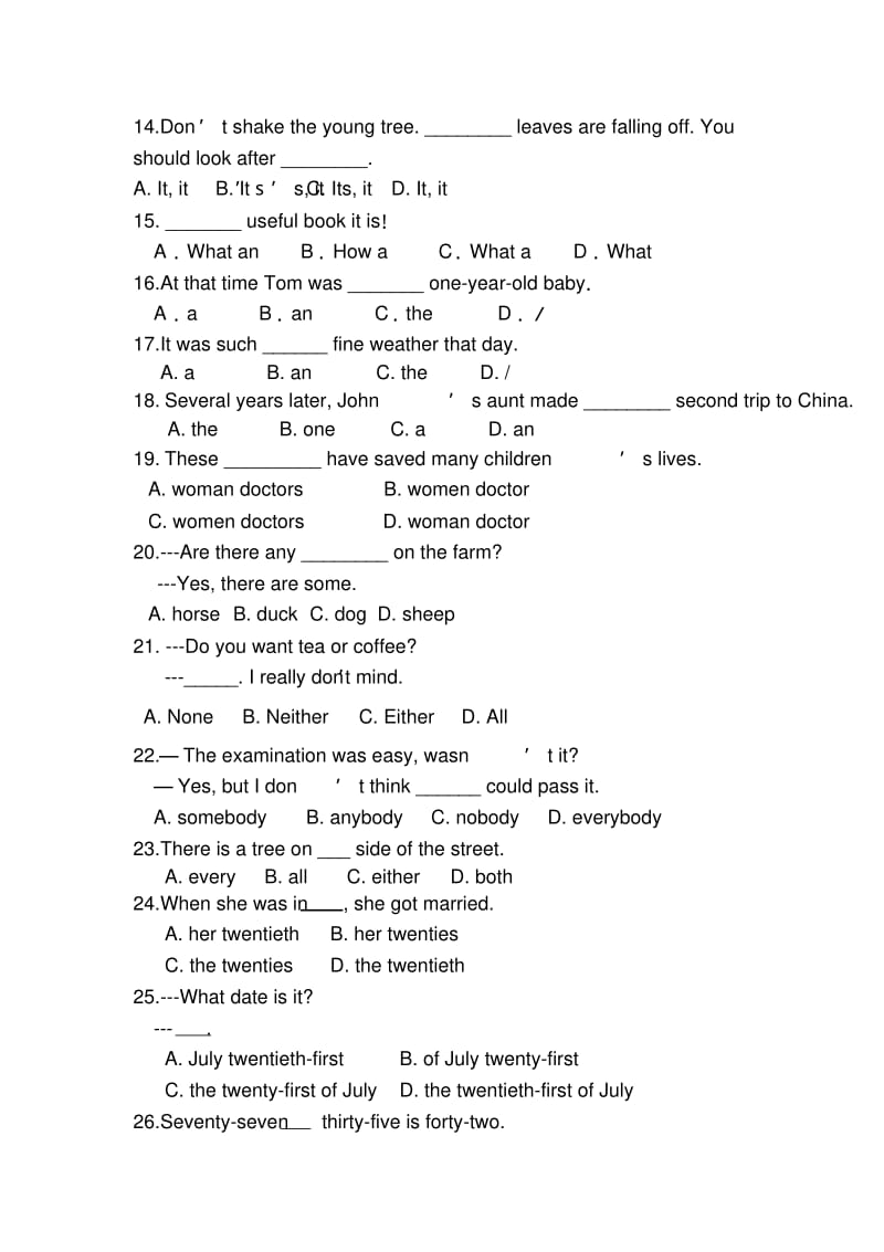 山西某某县第一职业中学18-19高三第二次抽考-英语(无解析).pdf_第2页