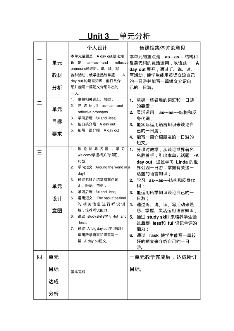 江苏省常州市新北实验2019-2020牛津译林版八年级上英语单元分析.pdf_第3页